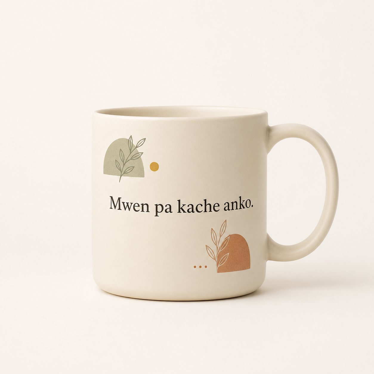 Concept for an ivory Dekouvri morning reflection mug
